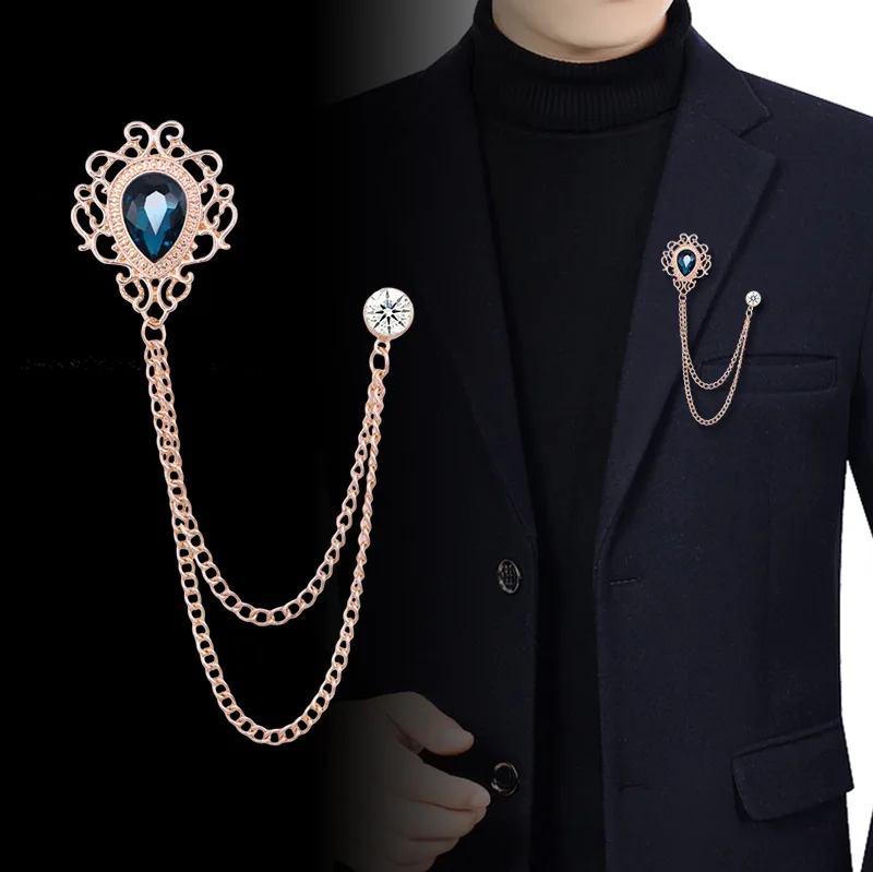 Men'S Accessories Jewelry - Yeni Vintage Püsküllü Zincirli Kristal Yaka