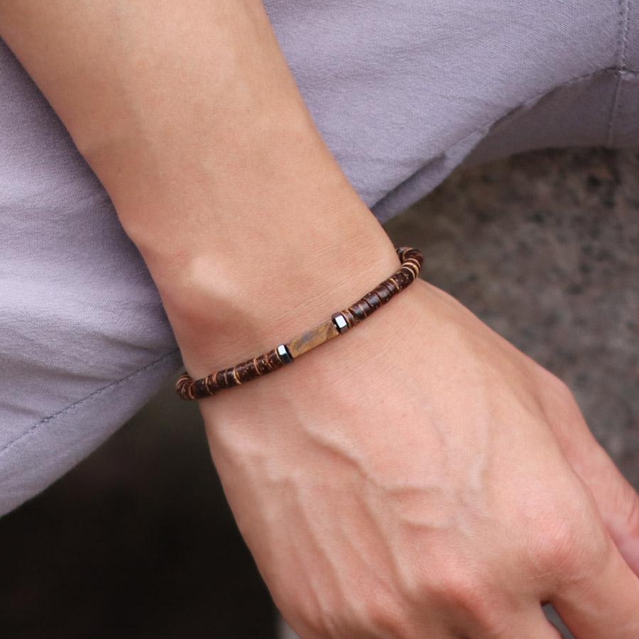 Men Accessories Amazon - Erkekler Retro 5mm Doğal Hindistan Cevizi