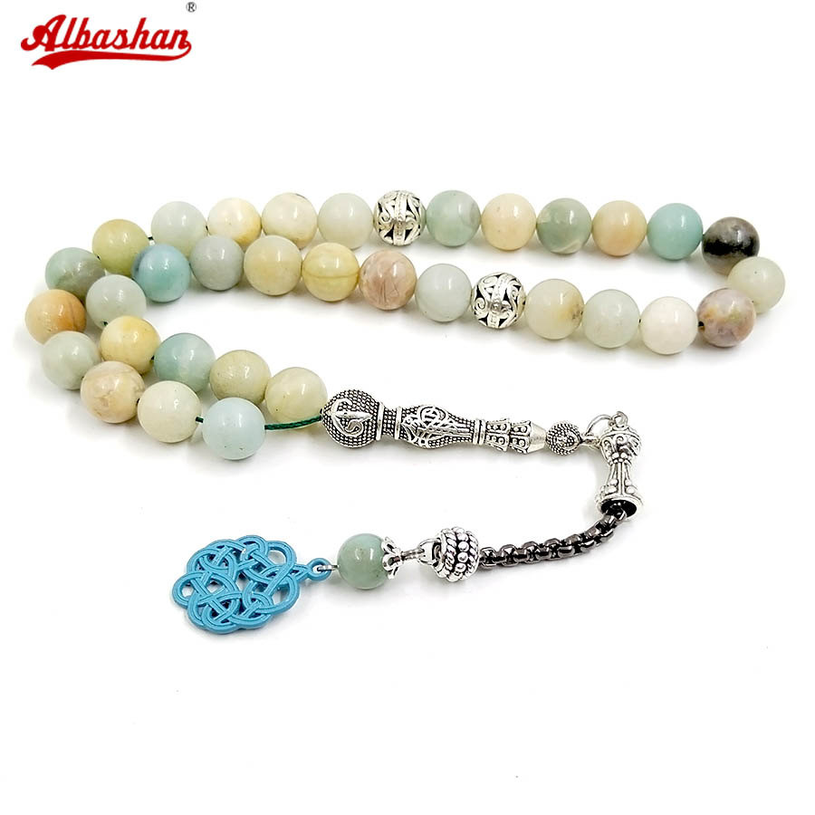 Men Accessories Amazon - Doğal Amazon taşı, Tesbih, Müslüman tesbihi,