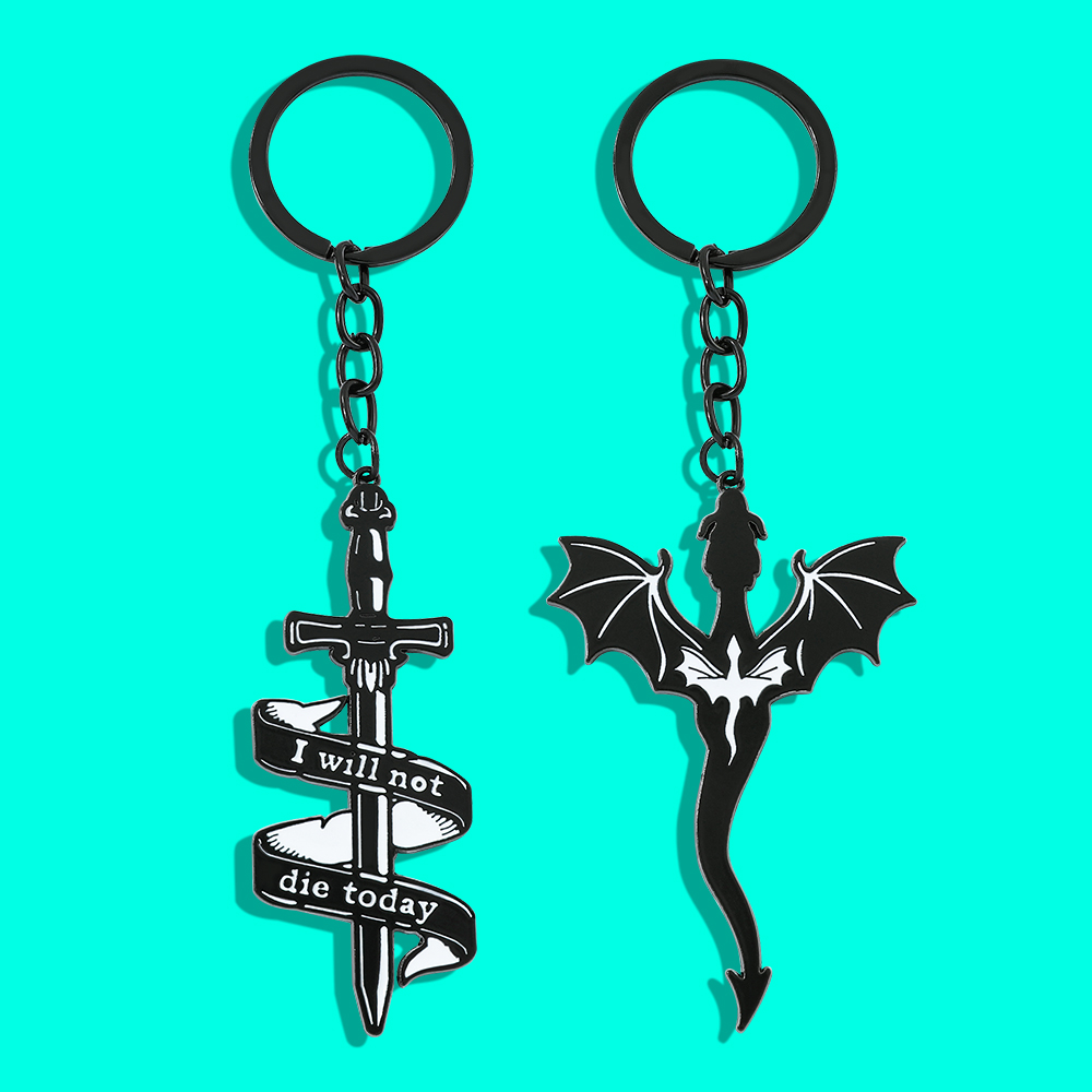Men'S Accessories Jewelry - Dördüncü Kanat Siyah Ejderha Anahtarlık Kolye