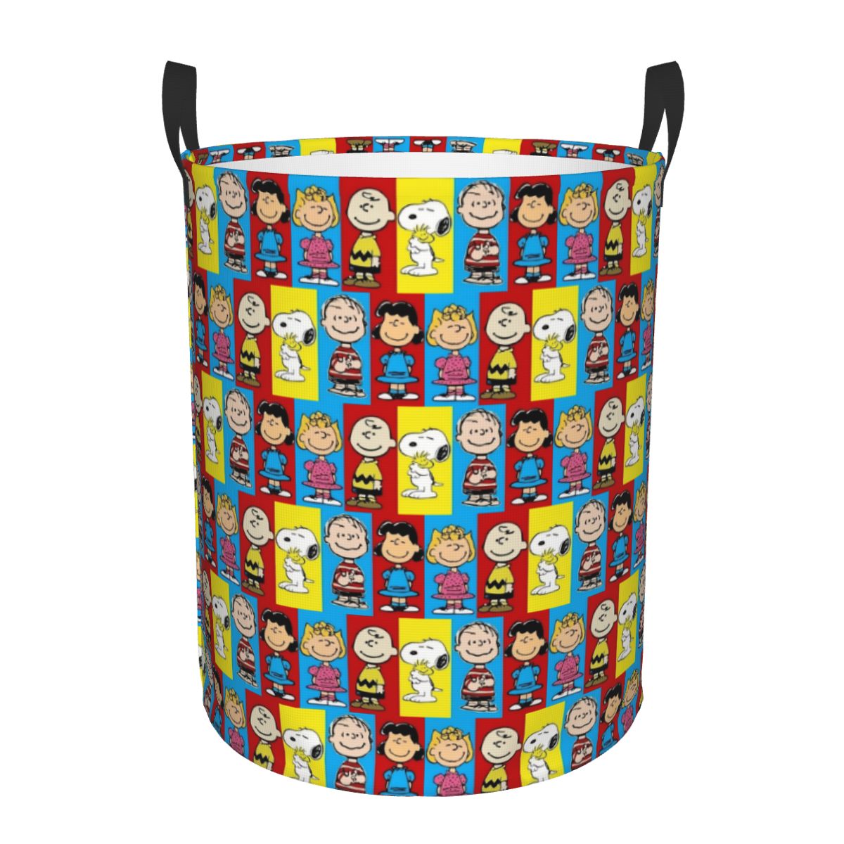 Men Accessories Hamper - Damalı Ekose S-Snoopy Çamaşır Sepeti Büyük