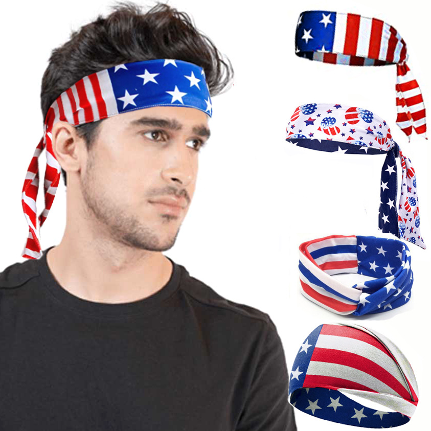 Men'S Yoga Accessories - ABD Bayrağı Bağımsızlık Günü Saç Bandı