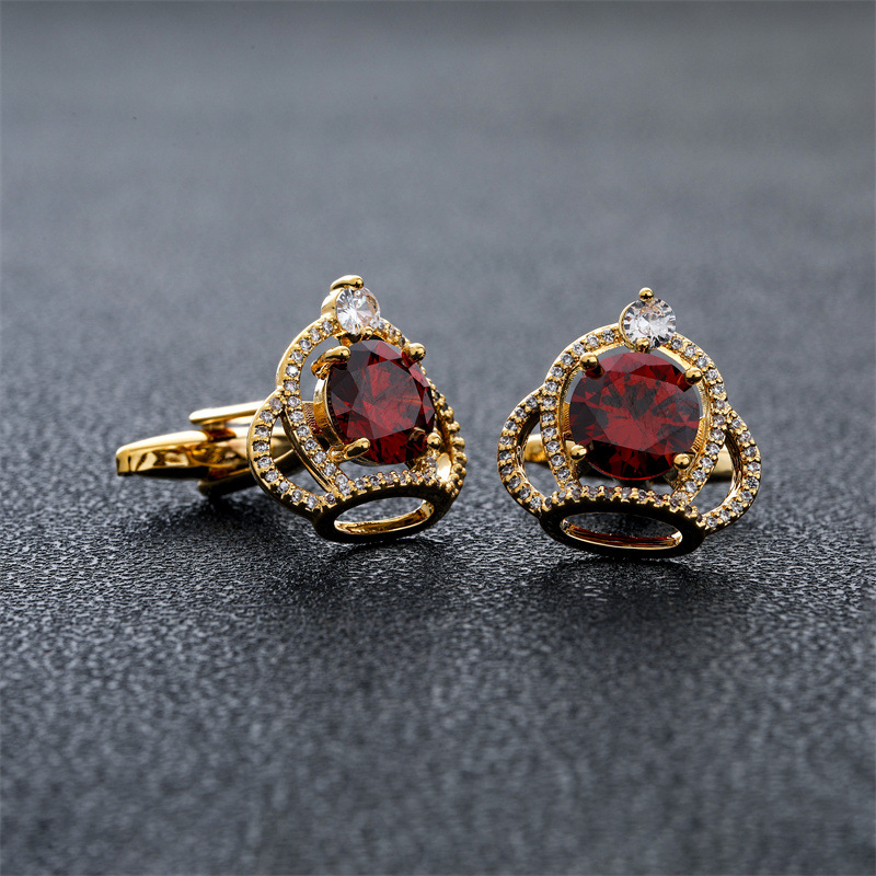Men'S Accessories High End - Erkek kol düğmeleri taç zirkon Rhinestones