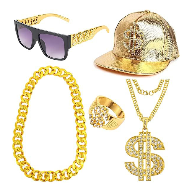Men'S Accessories In The 80S - 80'ler 90'lar Hip Hop Kostüm Aksesuar