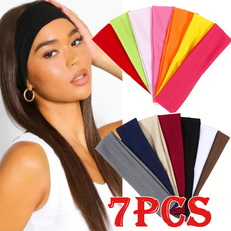 Men'S Yoga Accessories - 7 adet katı elastik saç bantları