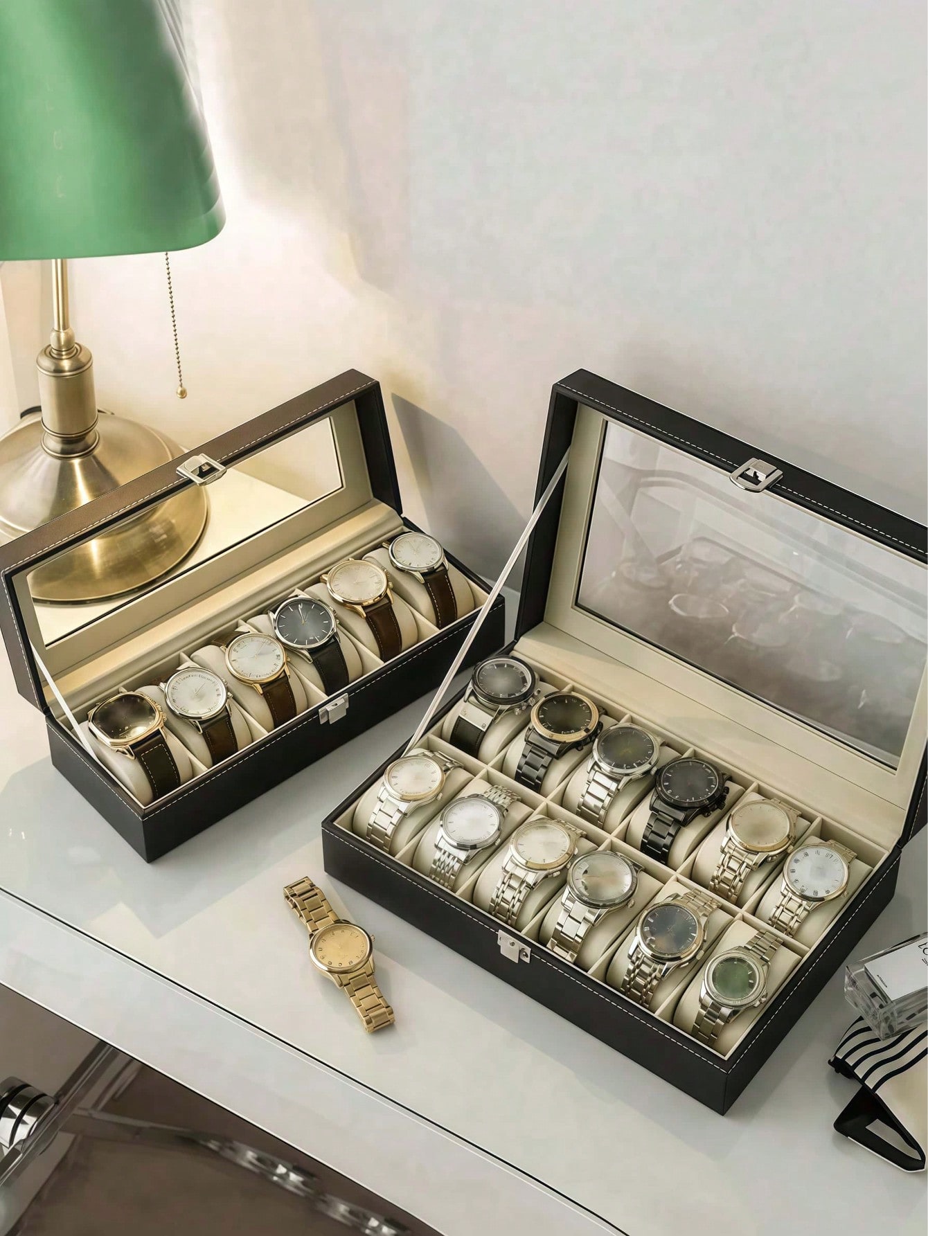 Kilitli Deri Saat Kutusu, Büyü - Men'S Accessories Drawer Organizer incelemesi ve fiyatı