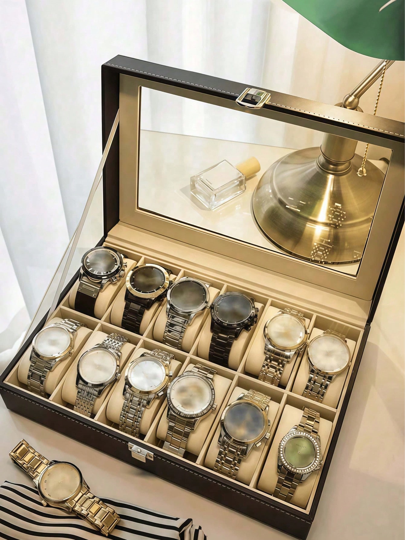 Kilitli Deri Saat Kutusu, Büyü - Men'S Accessories Drawer Organizer incelemesi ve fiyatı