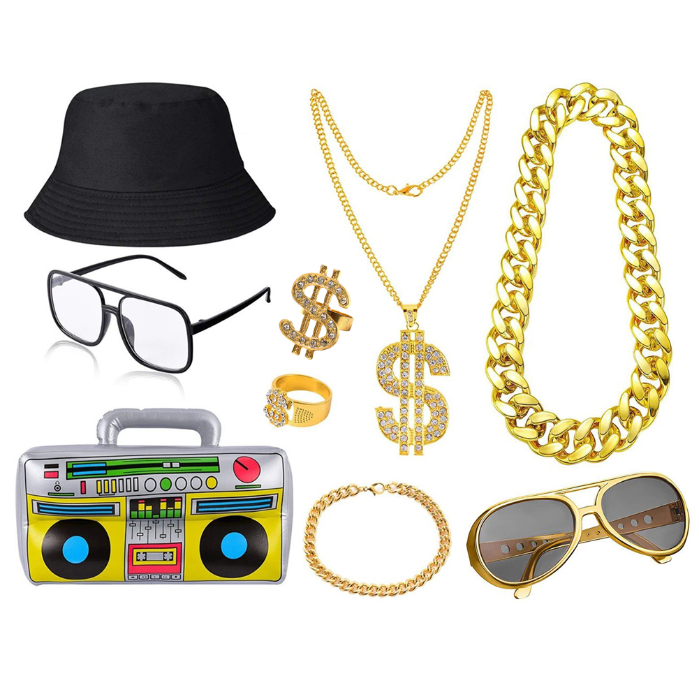 80'ler 90'lar Hip Hop Kostüm S - Men'S Accessories In The 80S incelemesi ve fiyatı